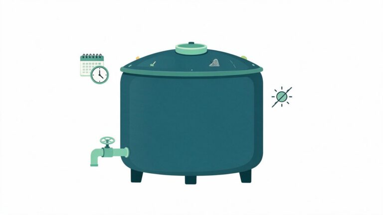 Illustration of a covered rainwater storage tank showing light protection and mosquito-proofing for safe long-term storage
